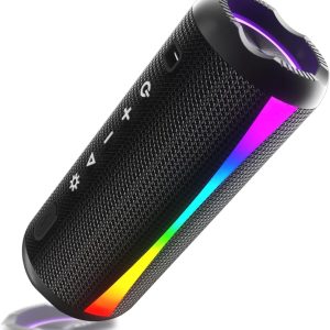 Enceinte Bluetooth puissante, Enceintes Portable Bluetooth 5.4 sans Fil avec 20w stéréo, Appariage TWS, Lumière RGB, Appel Mains Libres, Haut-Parleur Étanche IPX7 pour L'extérieur