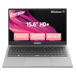Energizer EnergyBook - Ordinateur Portable 15,6'' HD+ 8Go RAM, SSD 256 Go, PC Portable Intel Celeron,UHD Graphics, Windows 11, Laptop Gris, Clavier AZERTY (Français), USB3.0, HDMI