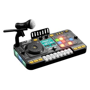 Enfants Mixeur Rechargeable avec Microphones Karaoké Multifonctionnel Jouet de Création Musicale pour Enfants DJ Mixeur