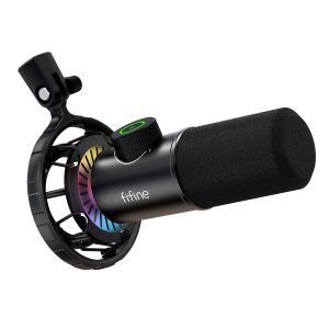 FIFINE USB Micro Gaming, Dynamiques Microphone PC PS4 PS5 pour Streaming Podcast Studio, Bouton de Silence & 3,5mm Prise Casque, Plug and Play Microphone Cardioïde pour Diffusion en Continu