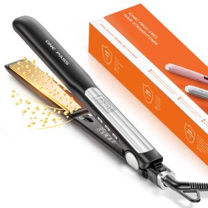 Faszin Lisseur Cheveux avec Plaques en Titane Lisse, Fer a Lisser Négatifs Ions Protect, 20S Chauffe Rapide, Écran LCD, Voltage Universel, Lisseur Boucleur Cheveux 2 en 1（Noir）