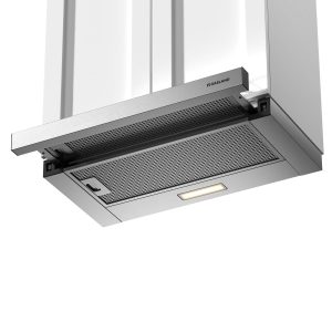 GASLAND BR60SP Hotte Aspirante 60 cm Umluft, Hotte Intégrée à Écran Plat 335 m³/h, Hotte Abstrait à Extraction à Plat Acier Inoxydable avec Filtre à Charbon Actif CF132