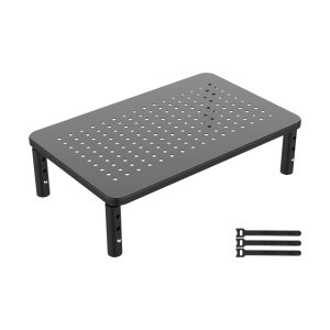 GRIFEMA GB1051, Rehausseur Ecran PC Bureau, Support de Moniteur Réglable en Hauteur (3 Types), Convient aux Moniteurs PC, Ordinateurs Portables, Imprimantes, Charge Maximale 20 kg, Noir