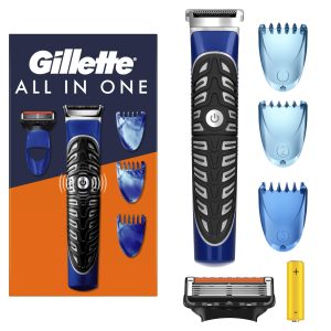 Gillette Tondeuse Corps Et Barbe Pour Homme, Rasoir Et Sculpteuse Electrique Tout-En-Un Avec Technologie Braun, 1 Lame ProGlide, 3 Sabots, Etanche, Tonte De Précision Sur Le Visage Et Le Torse