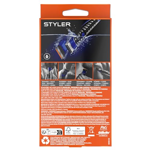 Gillette Tondeuse De Précision Corps Et Barbe 4 En 1 Pour Homme, Rasoir Et Sculpteuse, Avec 1 Lame ProGlide et 3 Sabots – Image 7