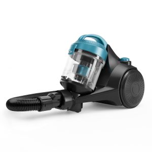 H.Koenig Aspirateur sans Sac cyclonique STC48, Aspirateur Traineau, Silencieux, Puissant 700 W, Capacité 2L, Compact et Léger pour Sols Durs, Filtre HEPA12, Bleu