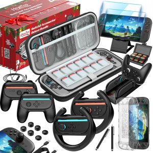 HEYSTOP Switch 2 Étui pour Nintendo Switch 2 Kit d'accessoires avec PC Coque Protection pour Nintendo Switch 2 Film Trempé, Switch 2 Chargeur Joycon pour Nintendo Switch 2,4*Switch 2 Manette,etc