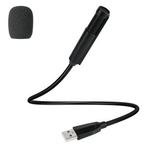 HOTUT Microphone USB, Mini Microphone PC, ordinateur portable, omnidirectionnel, col de cygne réglable 360°, chat vocal, cours en ligne, conférences Web