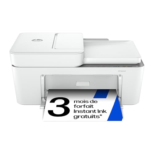 HP DeskJet 4220e, 588K4B, Imprimante multifonction, Instant Ink 3 mois inclus, Jet d'encre, A4, Couleur, Recto verso manuel, 8,5 ppm, Wi-Fi, Chargeur automatique, Fax mobile, Blanche – Image 2