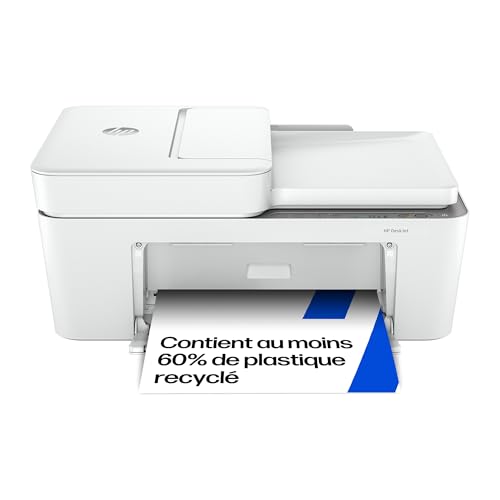 HP DeskJet 4220e, 588K4B, Imprimante multifonction, Instant Ink 3 mois inclus, Jet d'encre, A4, Couleur, Recto verso manuel, 8,5 ppm, Wi-Fi, Chargeur automatique, Fax mobile, Blanche – Image 3