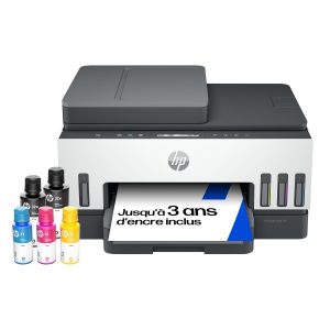 HP Smart Tank 7305, 28B75A, Imprimante Multifonction Couleur, Réservoir d'encre à Haut Volume d'impression, Jusqu'à 12000 Pages en Noir et 8000 Pages en Couleur, Recto Verso Automatique, Wi-FI, Grise