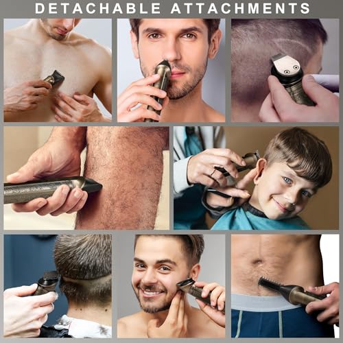 Hatteker Tondeuse Barbe Homme Tondeuse Cheveux Professionnelle Avec Lame en T de Coupe de Cheveux Chauve Rasoir électrique Tondeuse Corps de Précision pour Nez 8 en 1 – Image 4