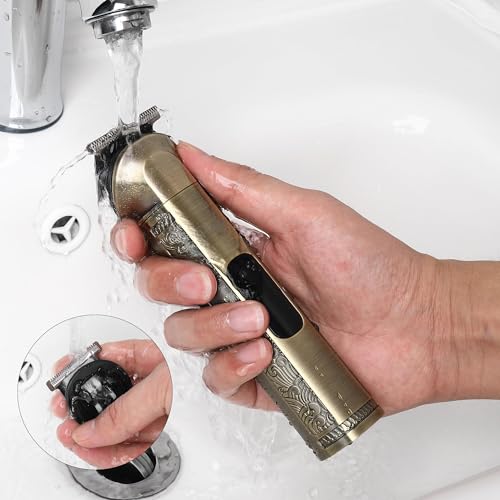 Hatteker Tondeuse Barbe Homme Tondeuse Cheveux Professionnelle Avec Lame en T de Coupe de Cheveux Chauve Rasoir électrique Tondeuse Corps de Précision pour Nez 8 en 1 – Image 7