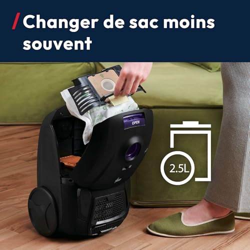 Hoover HE1 Home Aspirateur traineau avec Sac Compact Puissant 700W, Léger, Haute Performance, Brosse Tous Sols, Filtre EPA Lavable, Capacité 2,5L, Accessoires 2en1, Vidage Facile, HEZ107HM – Image 6