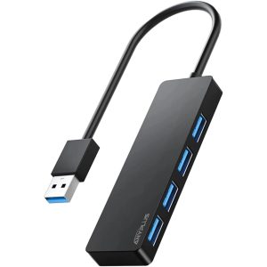 Hub USB, Adaptateur 4 Ports Multiprise USB 3.0, 5 Gbps, Répartiteur USB pour Bureau, Ordinateur Portable, Xbox, Clé USB, Disque Dur, Console, Imprimante, PC, Clavier, HP, Dell