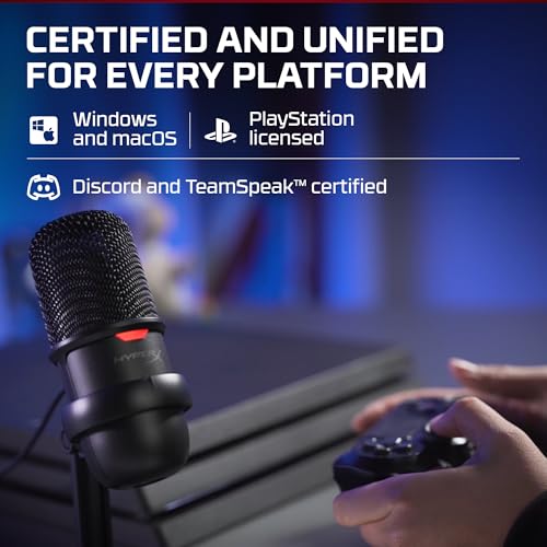 HyperX SoloCast – Microphone de jeu USB à condensateur, pour PC, PS4 et Mac, Désactivation du micro par pression, Diagramme polaire cardioïde, Gaming, Streaming, Podcasts, Twitch, YouTube, Discord – Image 7