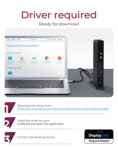 ICY BOX Station d'accueil USB-C (11-en-1) avec 1x HDMI & 1x DVI, Docking Station USB-C pour Ordinateur Portable (Gigabit Ethernet, 6 Ports USB 3.0), DisplayLink, IB-DK2241AC – Image 3