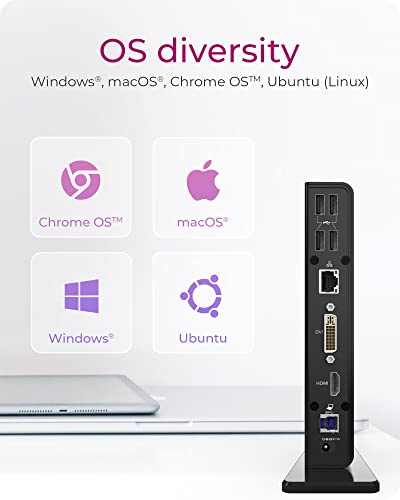 ICY BOX Station d'accueil USB-C (11-en-1) avec 1x HDMI & 1x DVI, Docking Station USB-C pour Ordinateur Portable (Gigabit Ethernet, 6 Ports USB 3.0), DisplayLink, IB-DK2241AC – Image 6