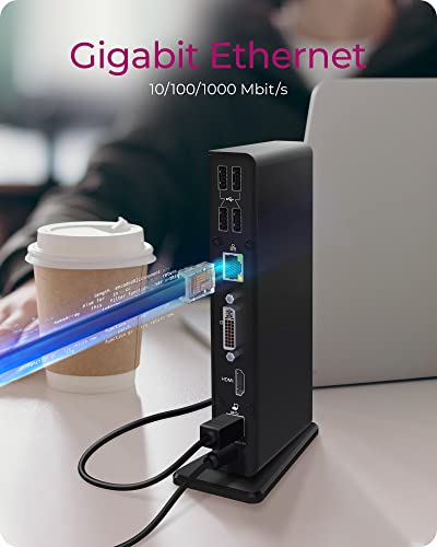 ICY BOX Station d'accueil USB-C (11-en-1) avec 1x HDMI & 1x DVI, Docking Station USB-C pour Ordinateur Portable (Gigabit Ethernet, 6 Ports USB 3.0), DisplayLink, IB-DK2241AC – Image 8