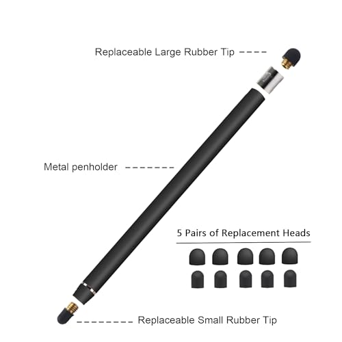 IZyufan Stylet pour Tablette, 2 en 1 Écran Tactile Capacitif Stylus, Stylet en Caoutchouc Touch Pen Universels pour iPhone Pad Kindle Galaxy Tablette Android iOS Smartphones – Image 3