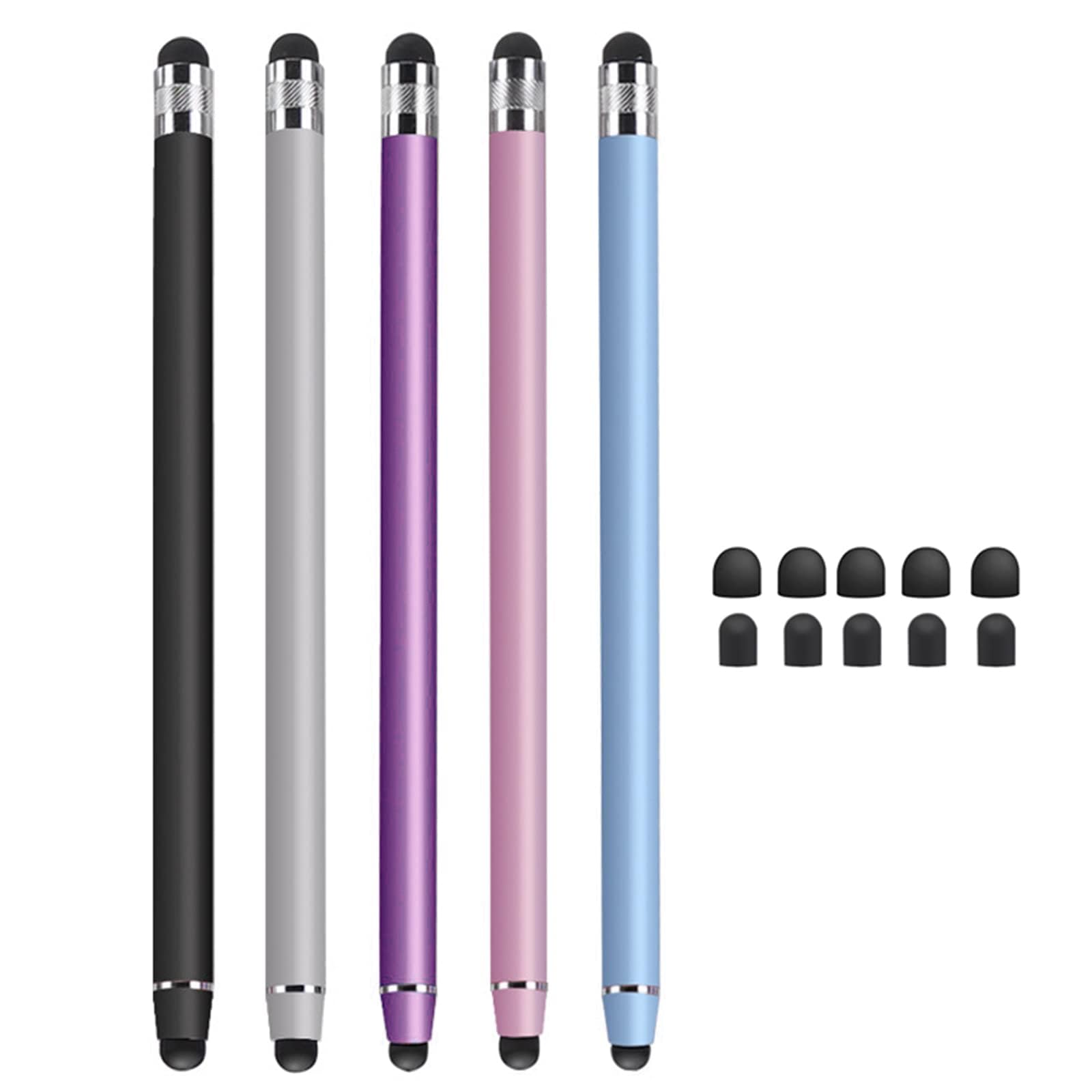 IZyufan Stylet pour Tablette, 2 en 1 Écran Tactile Capacitif Stylus, Stylet en Caoutchouc Touch Pen Universels pour iPhone Pad Kindle Galaxy Tablette Android iOS Smartphones
