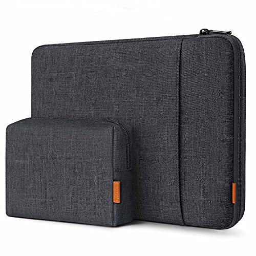 Inateck 360° Protection 15-15,6 Pouces Housse Compatible avec Chromebook Notebook Ultrabook, Pochette Antichoc pour Ordinateur Portable, résistant aux éclaboussures, Noir Gris – Image 2