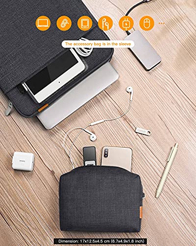 Inateck 360° Protection 15-15,6 Pouces Housse Compatible avec Chromebook Notebook Ultrabook, Pochette Antichoc pour Ordinateur Portable, résistant aux éclaboussures, Noir Gris – Image 6