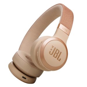 JBL Live 670NC Casque supra-auriculaire, Bluetooth 5.3, connexion multi-source, Réduction de Bruit Adaptative et Smart Ambient, jusqu'à 65 heures d'autonomie, beige