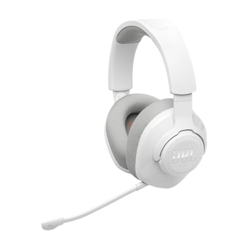 JBL Quantum 360 Casque gaming circum-auriculaire sans fil, double connexion 2,4 GHz et Bluetooth, autonomie 22 h, micro amovible, compatible avec plusieurs plateformes, blanc – Image 2