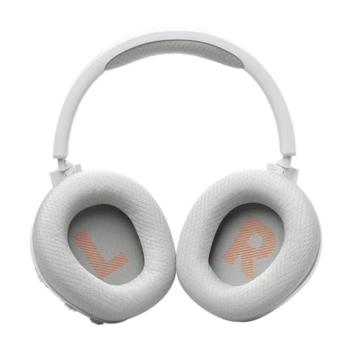 JBL Quantum 360 Casque gaming circum-auriculaire sans fil, double connexion 2,4 GHz et Bluetooth, autonomie 22 h, micro amovible, compatible avec plusieurs plateformes, blanc – Image 3