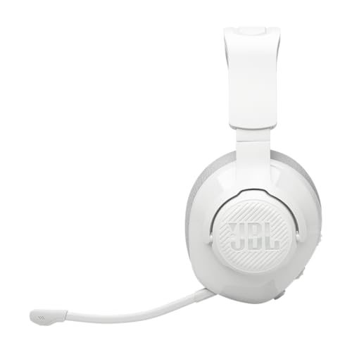 JBL Quantum 360 Casque gaming circum-auriculaire sans fil, double connexion 2,4 GHz et Bluetooth, autonomie 22 h, micro amovible, compatible avec plusieurs plateformes, blanc – Image 5