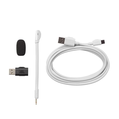 JBL Quantum 360 Casque gaming circum-auriculaire sans fil, double connexion 2,4 GHz et Bluetooth, autonomie 22 h, micro amovible, compatible avec plusieurs plateformes, blanc – Image 7