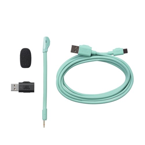 JBL Quantum 360 Casque gaming circum-auriculaire sans fil, double connexion 2,4 GHz et Bluetooth, autonomie 22 h, micro amovible, compatible avec plusieurs plateformes, bleu cyan – Image 7