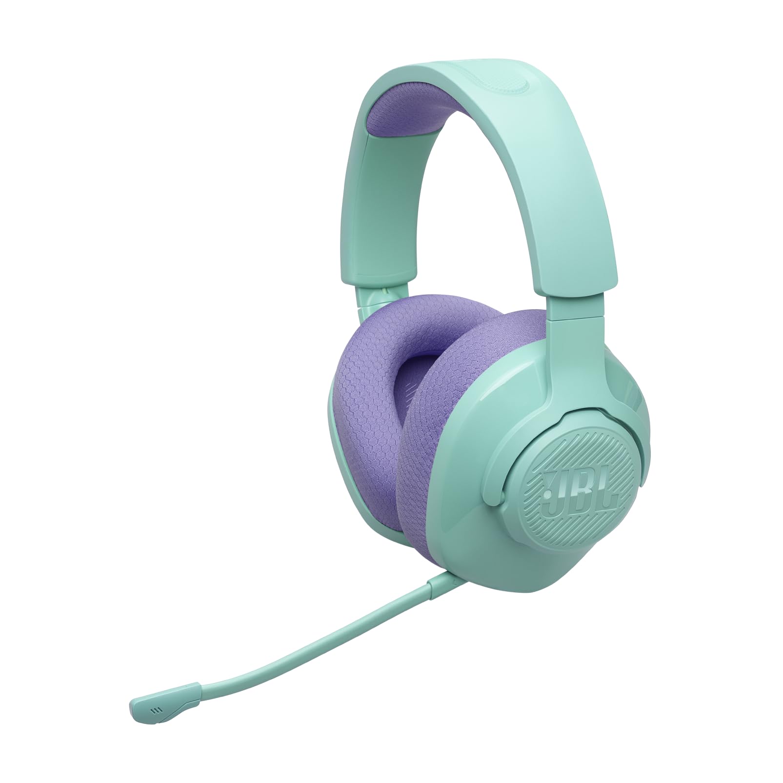 JBL Quantum 360 Casque gaming circum-auriculaire sans fil, double connexion 2,4 GHz et Bluetooth, autonomie 22 h, micro amovible, compatible avec plusieurs plateformes, bleu cyan