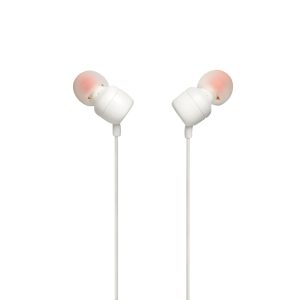 JBL Tune110 – Ecouteurs intra-auriculaires filaires – Son Pure Bass de JBL et bouton de contrôle – Connectivité : câble Jack 3,5 mm – Couleur : Blanc