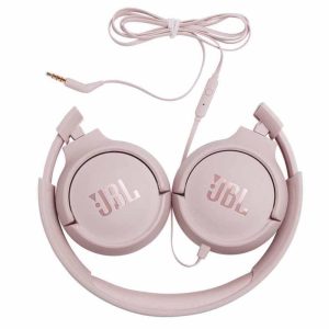 JBL Tune500 - Casque supra-auriculaire avec fil - Léger et pliable - Écouteurs confortables - Avec commande mains libres - Microphone intégré - Rose