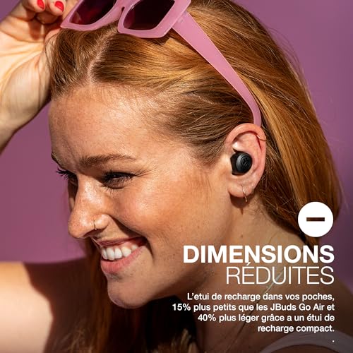 JLab Go Pop Ecouteurs Bluetooth sans Fil - Écouteurs Intra-Auriculaires avec Micro, 35+ Heures d'Autonomie, Ecouteur et Boîtier de Charge USB, Oreillette Son Personnalisé EQ3, Noir – Image 5