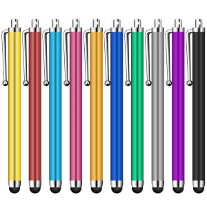 Jsdoin Lot de 10 Stylets universels capacitifs pour écran Tactile, tablettes, iPad Mini, iPad Pro, iPad Air, Smartphones, Plusieurs Couleurs
