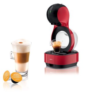 Krups Nescafé Dolce Gusto Lumio rouge, Machine à café Ultra compact, Cafetière a dosette Multi-boissons, Design, Porte capsule exclusif, Réservoir 1L, Pression 15 bars, Mode eco KP130510