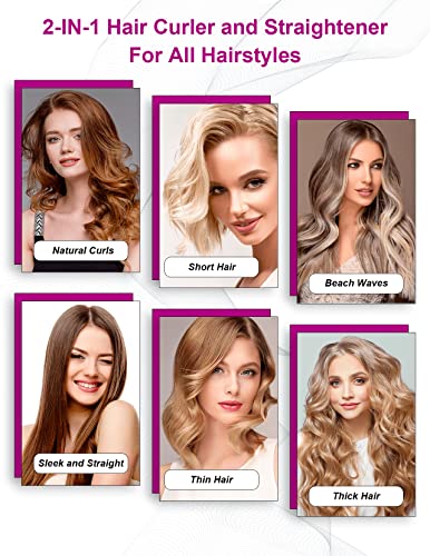 LANDOT Fer à lisser Lisseur Boucleur Cheveux 2 en 1: Multistyler Lissage Boucles Ondulations - Design Twisté Céramique Tourmaline Ultra - 12 Réglages de température 120-230°C – Image 7