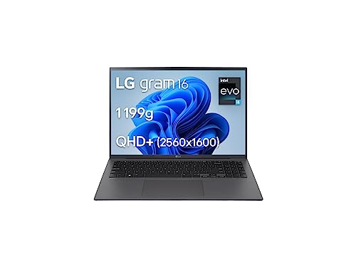 LG Gram 16Z90R-G.AA56F - PC Portable 16" 1199g, écran IPS QHD+ Format 16:10, Intel® Evo™ i5-1340P, RAM 16Go, SSD 512Go NVMe, Intel Iris XE Graphics, Thunderbolt™ 4, Windows 11, Clavier AZERTY, Gris – Image 2
