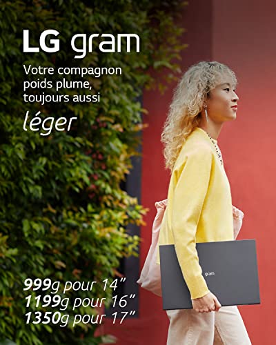 LG Gram 16Z90R-G.AA56F - PC Portable 16" 1199g, écran IPS QHD+ Format 16:10, Intel® Evo™ i5-1340P, RAM 16Go, SSD 512Go NVMe, Intel Iris XE Graphics, Thunderbolt™ 4, Windows 11, Clavier AZERTY, Gris – Image 3