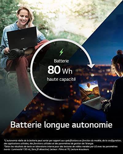 LG Gram 16Z90R-G.AA56F - PC Portable 16" 1199g, écran IPS QHD+ Format 16:10, Intel® Evo™ i5-1340P, RAM 16Go, SSD 512Go NVMe, Intel Iris XE Graphics, Thunderbolt™ 4, Windows 11, Clavier AZERTY, Gris – Image 4