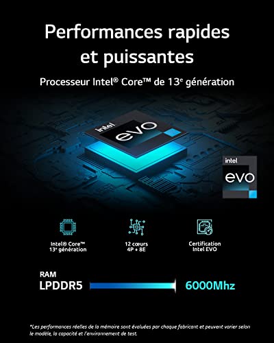 LG Gram 16Z90R-G.AA56F - PC Portable 16" 1199g, écran IPS QHD+ Format 16:10, Intel® Evo™ i5-1340P, RAM 16Go, SSD 512Go NVMe, Intel Iris XE Graphics, Thunderbolt™ 4, Windows 11, Clavier AZERTY, Gris – Image 7