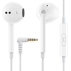LUDOS Zenith Écouteurs, Garantie 2 Ans, Écouteur Intra-Auriculaires Filaires, Casque avec Microphone, Compatible avec Tablettes et Ordinateurs Portables Samsung, Huawei, iPhone, MP3 Players - Blanc