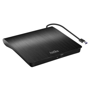Lecteur CD DVD Externe,Antika USB 3.0 Portable Graveur et Lecteur de CD-RW/DVD-RW Portable Compatible avec Ordinateurs Windows XP/7/8/10 Mac, MacBook Air/Pro
