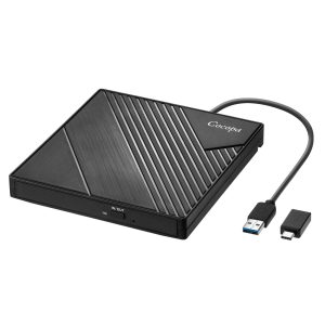 Lecteur DVD Externe USB 3.0 Type C, Lecteur Graveur CD DVD Externe USB C Laptop Mac, Enregistreur Portable RW/ROM Transmission Rapide pour Windows 11/10/8/7, Mac OS, Apple, Linux, Laptop PC
