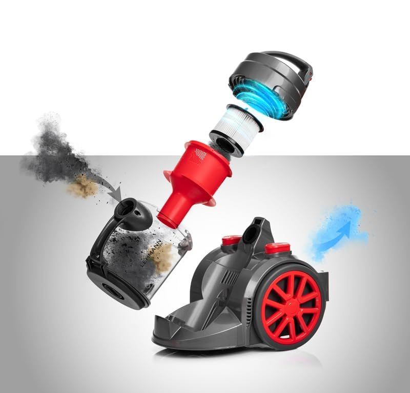 Lehmann LHOCV-7018 Tinosa Aspirateur sans Sac Cyclonique, 4000 W, Aspirateur Puissant avec Une Grande Puissance d'aspiration, HEPA Filtre, Compact et Léger, Réservoir à Poussière 1,8 L – Image 4