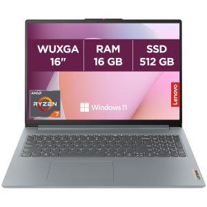 Lenovo IdeaPad Slim 3 16ABR8 - Ordinateur Portable 16'' WUXGA (AMD Ryzen 7 5825U, RAM 16Go, SSD 512Go, AMD Radeon Graphics, Windows 11 Home) Clavier AZERTY Français - Gris