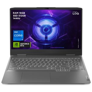 Lenovo LOQ 15IRH8 - Ordinateur Portable 15.6'' FHD 144Hz (Intel Core i7-13620H, RAM 16Go, SSD 512Go, NVIDIA RTX 4060 8Go, Sans Système d'Exploitation) Clavier rétroéclairé AZERTY - Gris